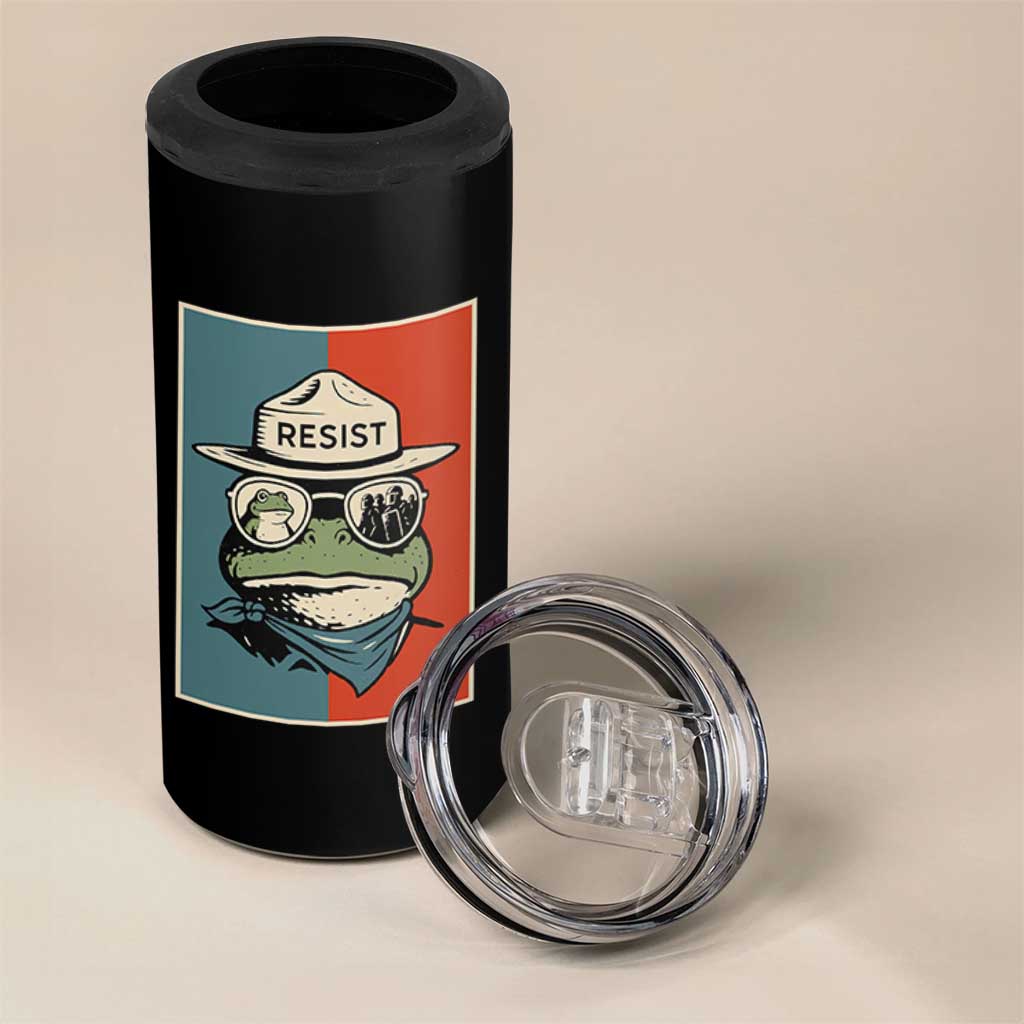 Resist Frog Meme 4 in 1 Can Cooler Tumbler Portland Vintage Aesthetic Gift - Wonder Print Shop