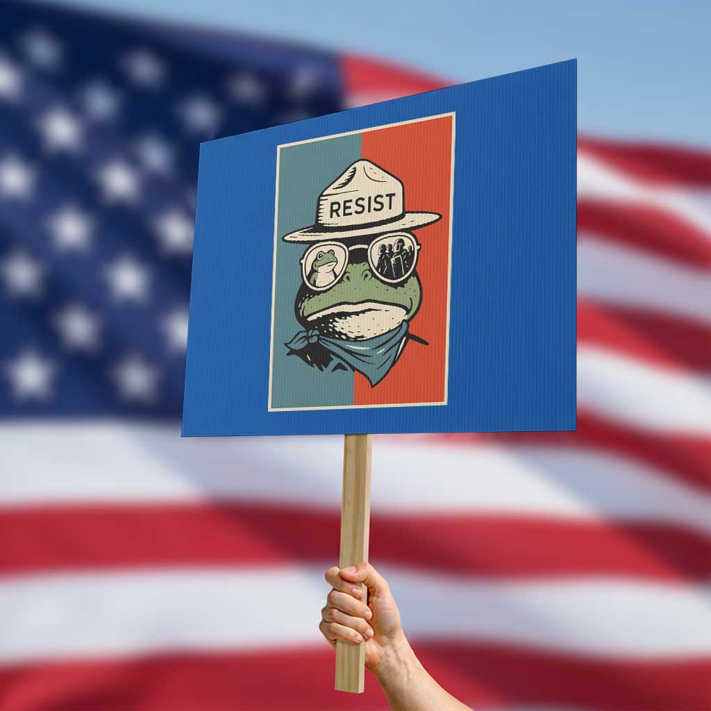 Resist Frog Meme Protest Sign Portland Vintage Aesthetic Gift - Wonder Print Shop