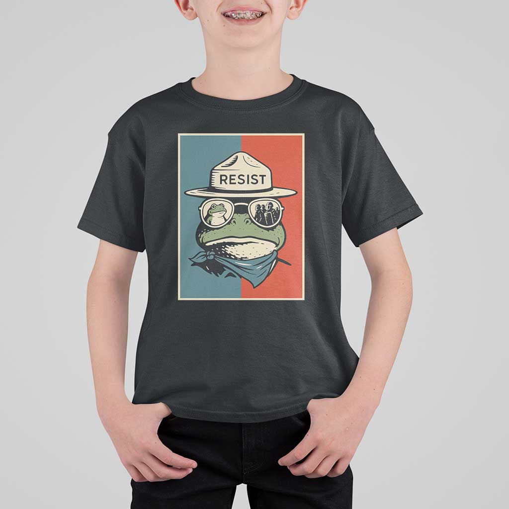 Resist Frog Meme T Shirt For Kid Portland Vintage Aesthetic Gift - Wonder Print Shop