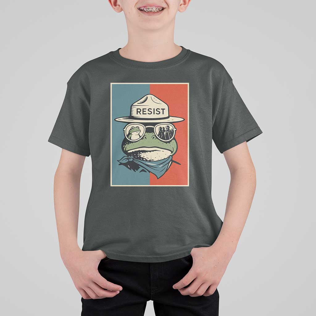 Resist Frog Meme T Shirt For Kid Portland Vintage Aesthetic Gift - Wonder Print Shop