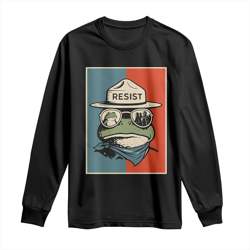 Resist Frog Meme Long Sleeve Shirt Portland Vintage Aesthetic Gift - Wonder Print Shop