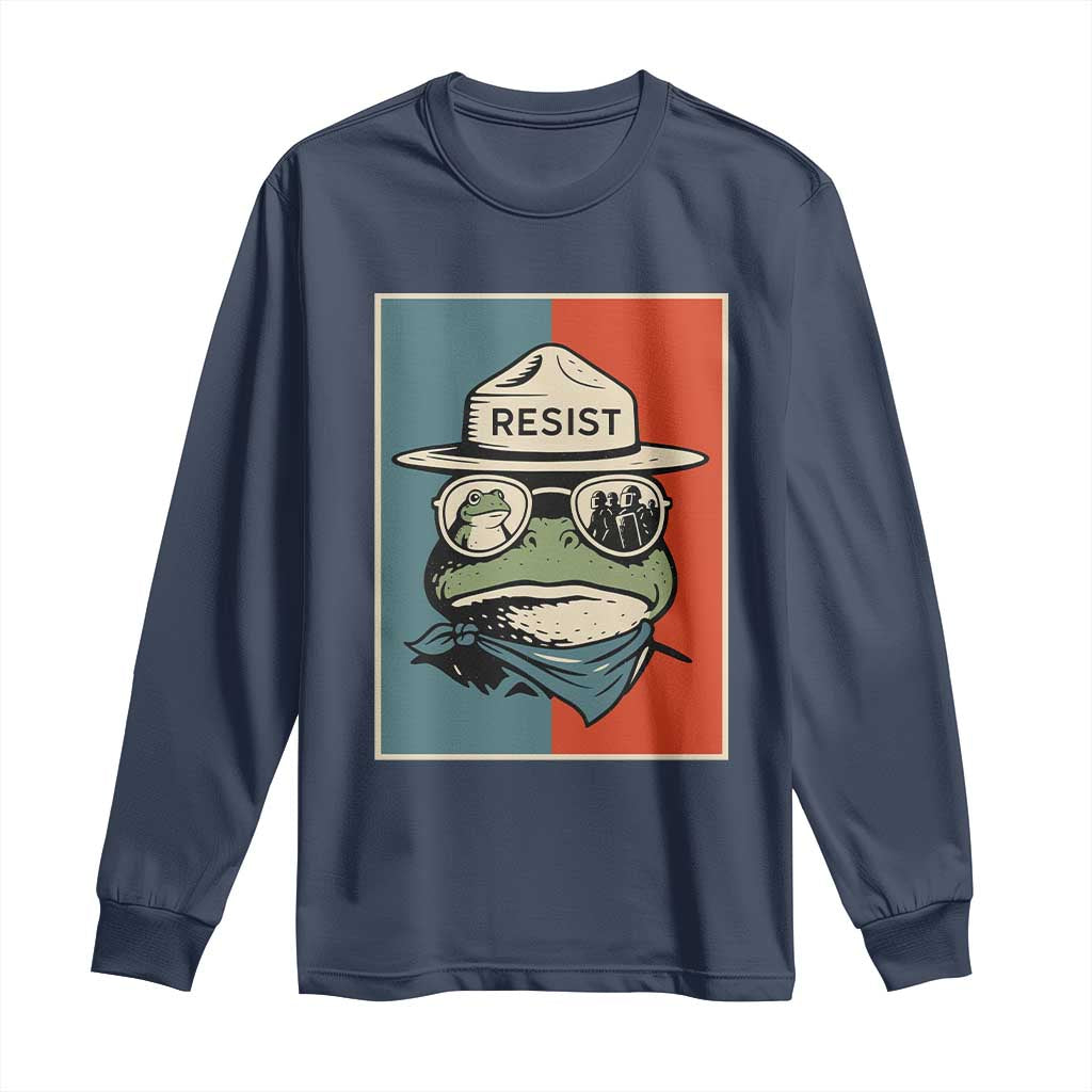 Resist Frog Meme Long Sleeve Shirt Portland Vintage Aesthetic Gift - Wonder Print Shop
