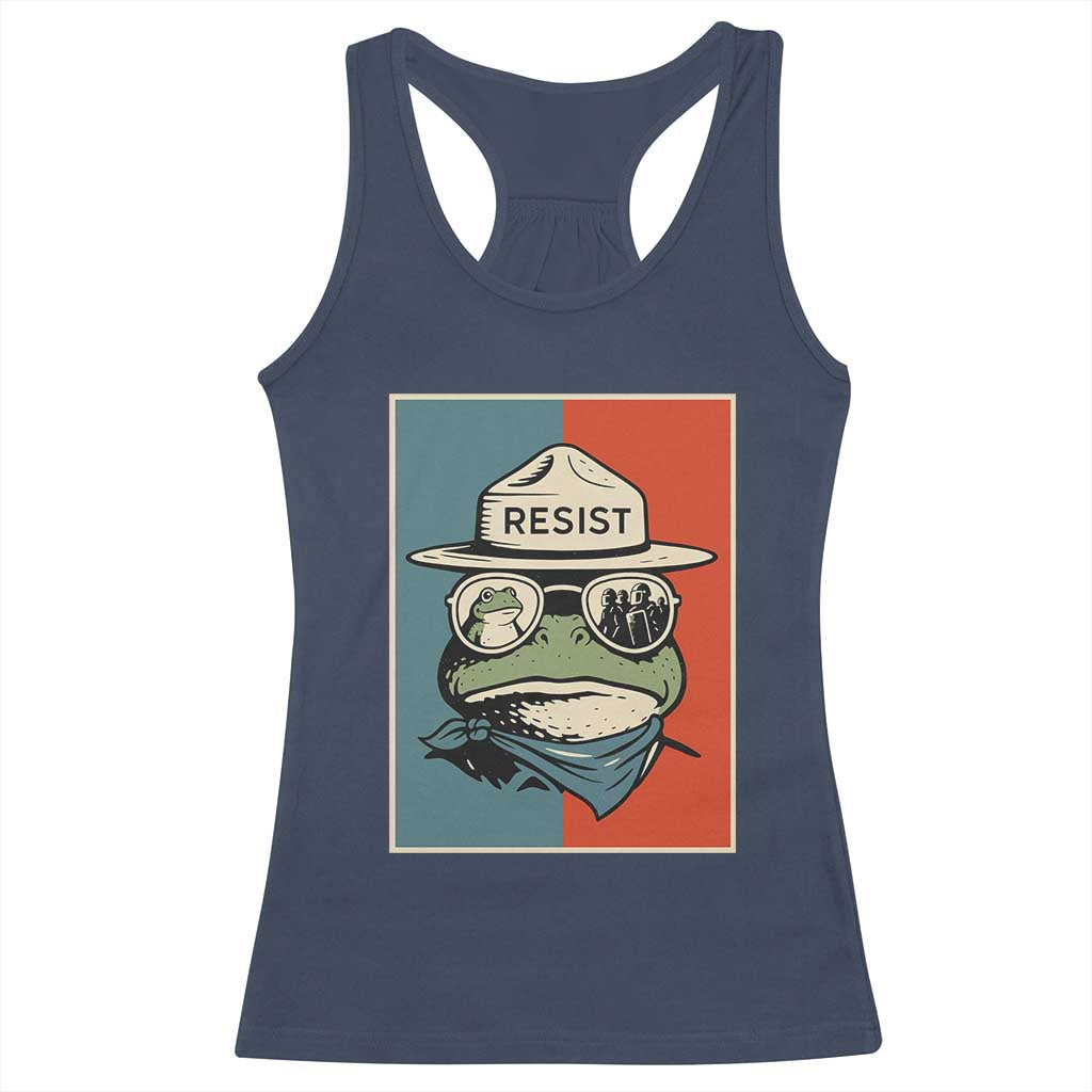 Resist Frog Meme Racerback Tank Top Portland Vintage Aesthetic Gift - Wonder Print Shop