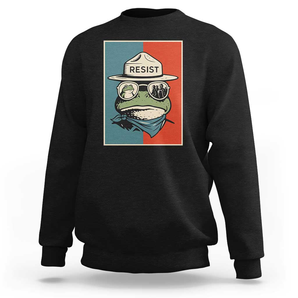 Resist Frog Meme Sweatshirt Portland Vintage Aesthetic Gift - Wonder Print Shop