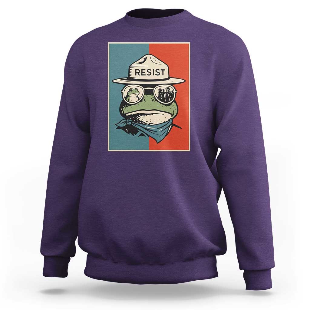 Resist Frog Meme Sweatshirt Portland Vintage Aesthetic Gift - Wonder Print Shop