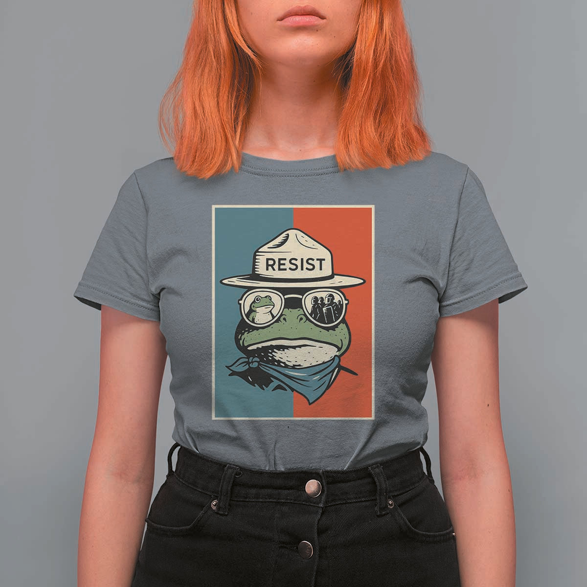 Resist Frog Meme T Shirt For Women Portland Vintage Aesthetic Gift - Wonder Print Shop
