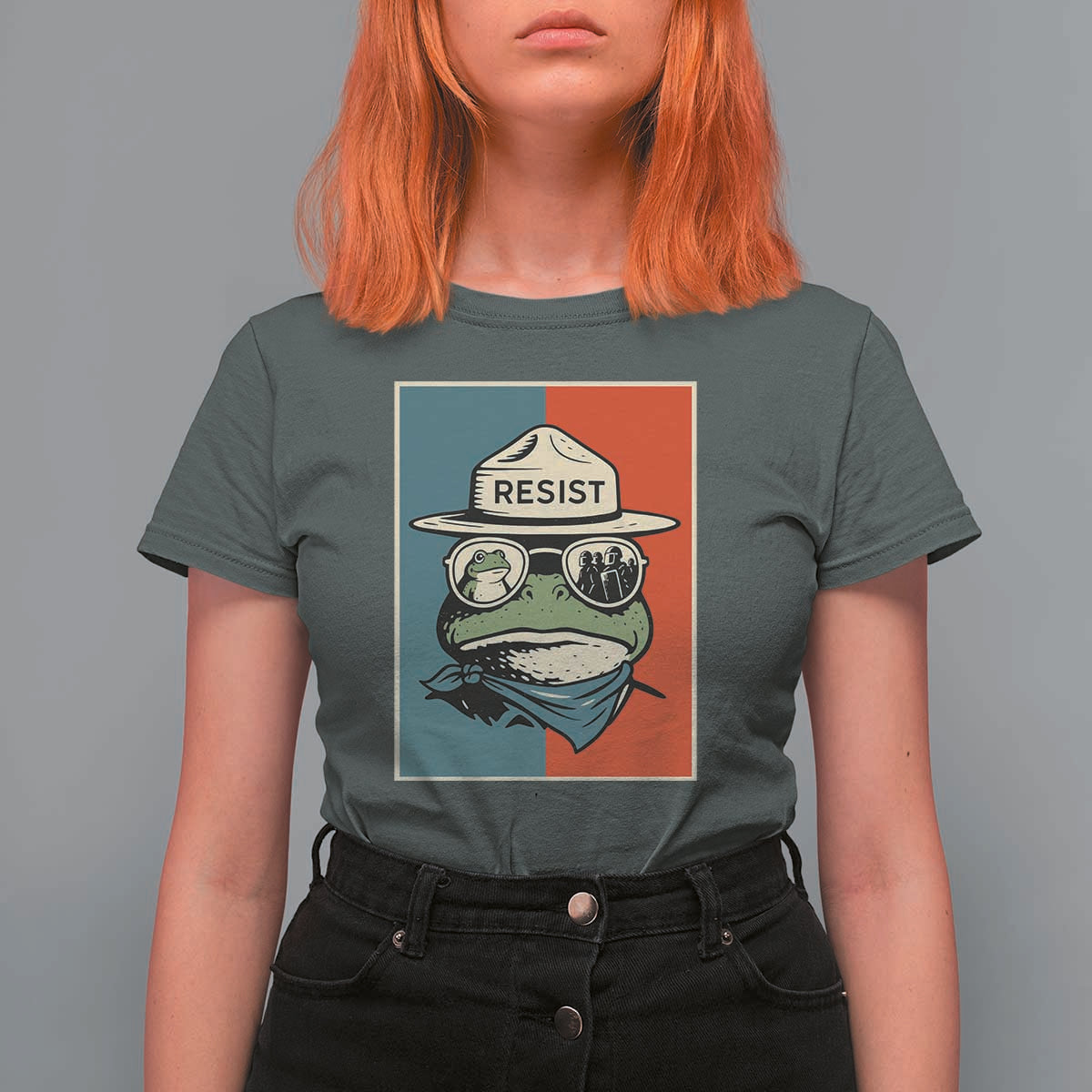 Resist Frog Meme T Shirt For Women Portland Vintage Aesthetic Gift - Wonder Print Shop