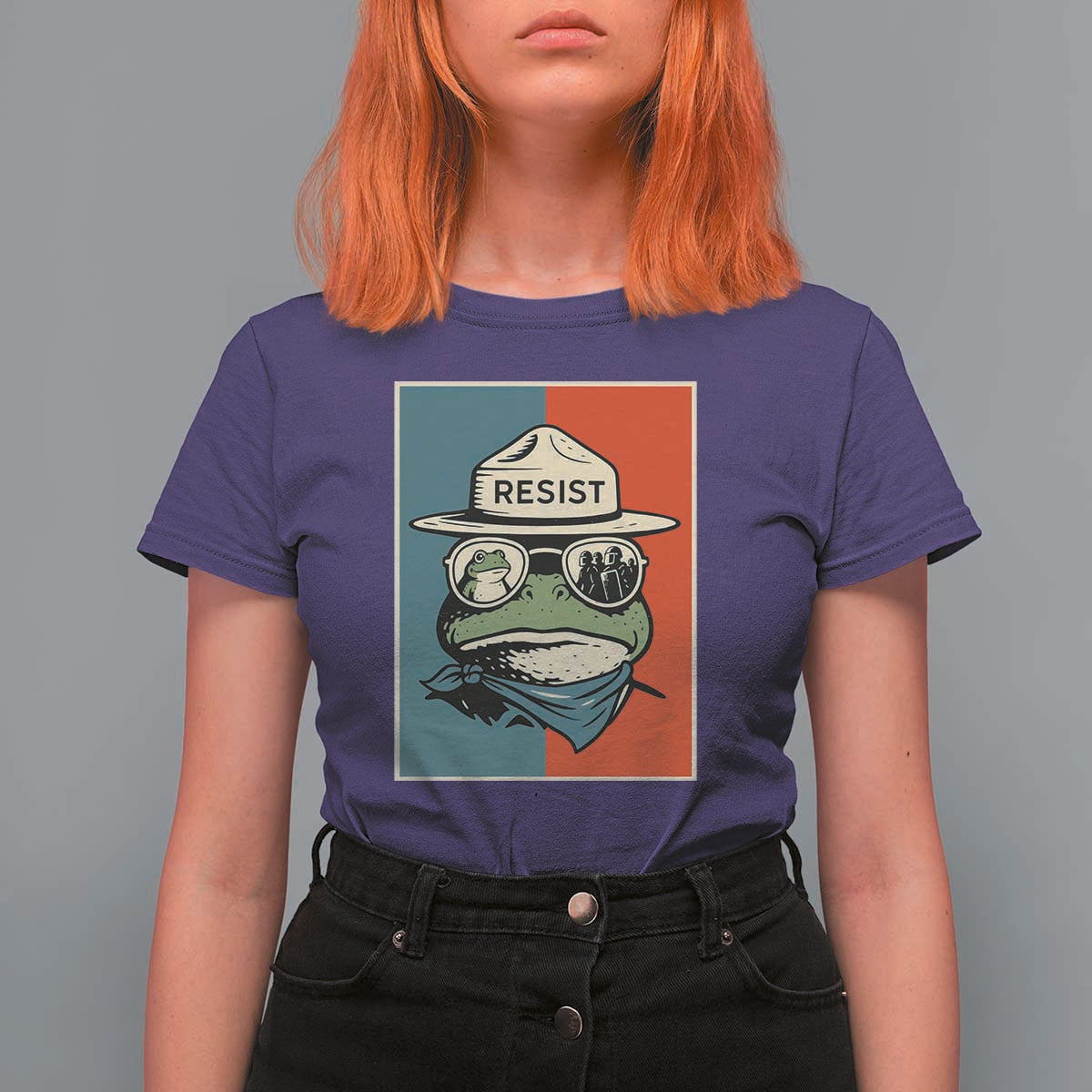 Resist Frog Meme T Shirt For Women Portland Vintage Aesthetic Gift - Wonder Print Shop