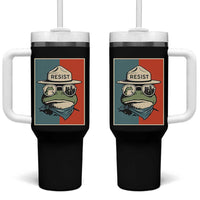 Resist Frog Meme Tumbler With Handle Portland Vintage Aesthetic Gift - Wonder Print Shop