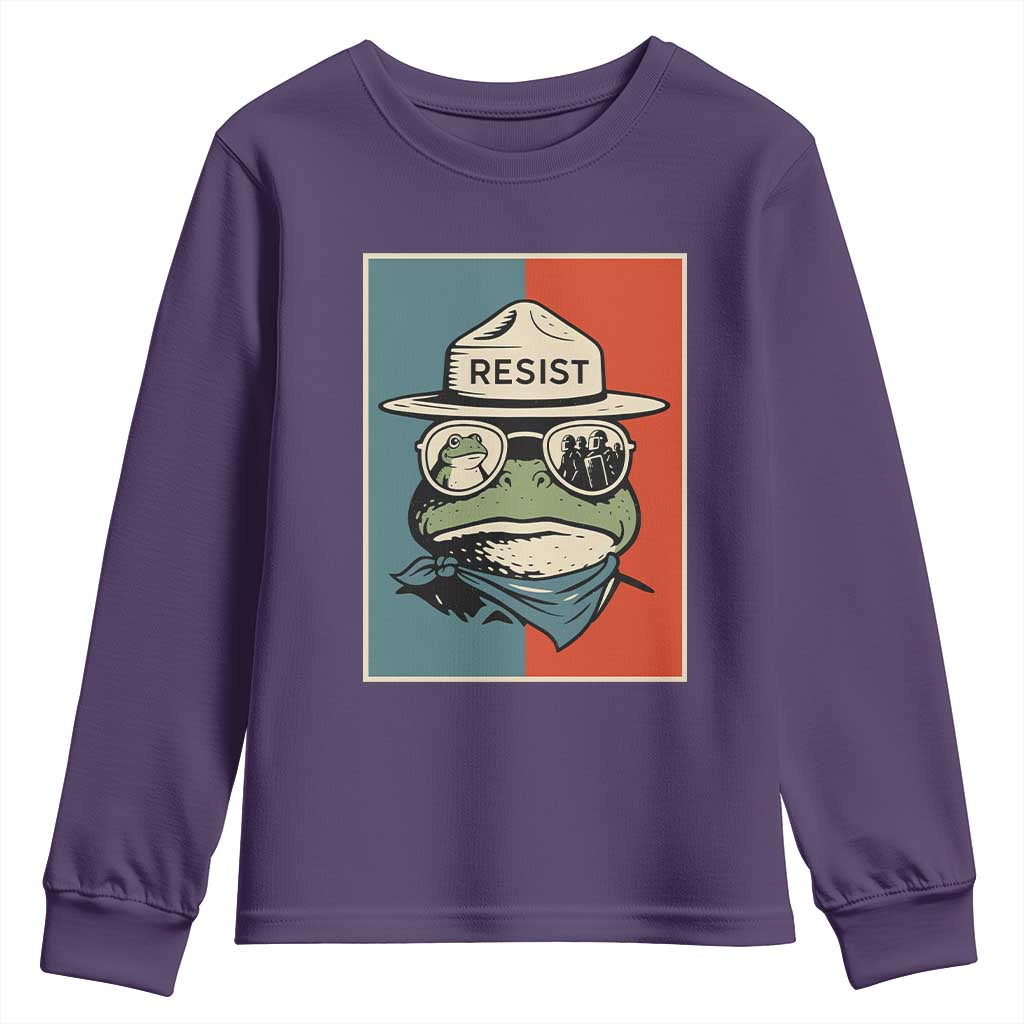 Resist Frog Meme Youth Sweatshirt Portland Vintage Aesthetic Gift - Wonder Print Shop