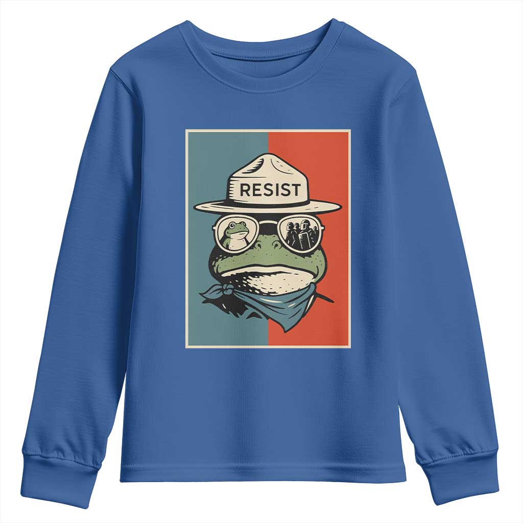 Resist Frog Meme Youth Sweatshirt Portland Vintage Aesthetic Gift - Wonder Print Shop