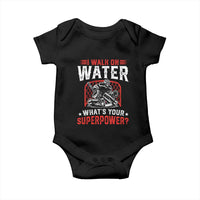 I Walk On Water Whats Your Superpower Baby Onesie Funny Ice Hockey Gift - Wonder Print Shop