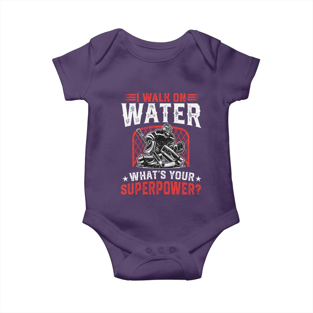 I Walk On Water Whats Your Superpower Baby Onesie Funny Ice Hockey Gift - Wonder Print Shop