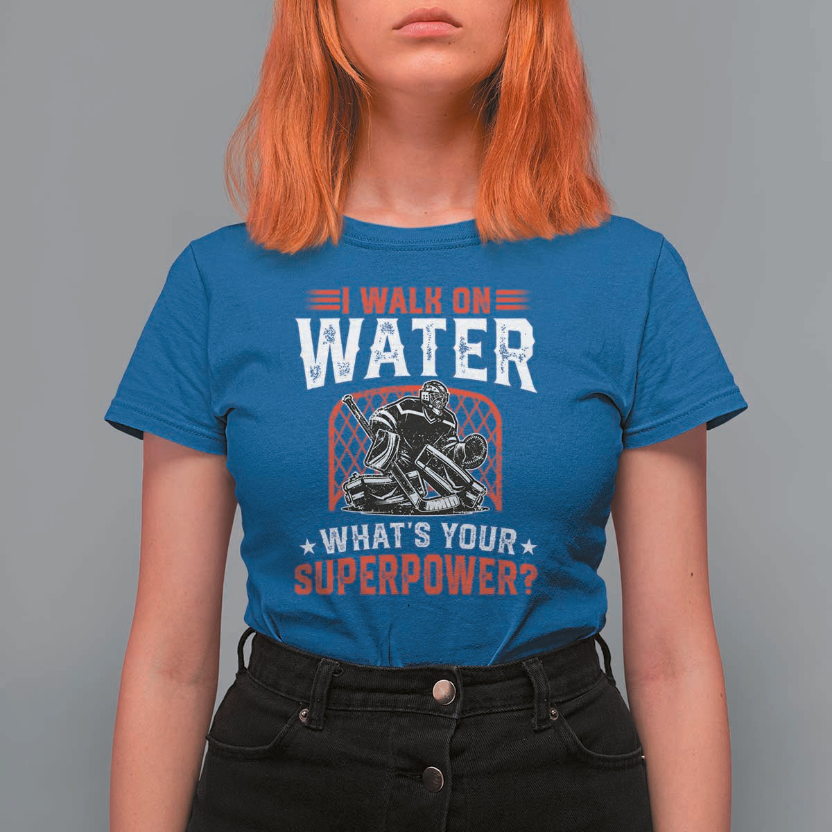 I Walk On Water Whats Your Superpower T Shirt For Women Funny Ice Hockey Gift - Wonder Print Shop