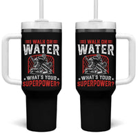 I Walk On Water Whats Your Superpower Tumbler With Handle Funny Ice Hockey Gift - Wonder Print Shop
