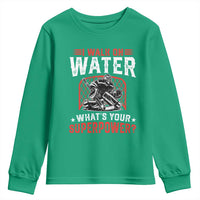 I Walk On Water Whats Your Superpower Youth Sweatshirt Funny Ice Hockey Gift - Wonder Print Shop