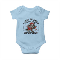 I Walk On Water Whats Your Superpower Baby Onesie Skeleton Hockey Dark Humor Gift - Wonder Print Shop