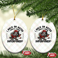 I Walk On Water Whats Your Superpower Ceramic Ornament Skeleton Hockey Dark Humor Gift - Wonder Print Shop