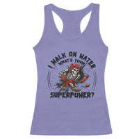 I Walk On Water Whats Your Superpower Racerback Tank Top Skeleton Hockey Dark Humor Gift - Wonder Print Shop
