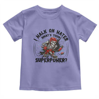 I Walk On Water Whats Your Superpower Toddler T Shirt Skeleton Hockey Dark Humor Gift - Wonder Print Shop