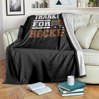 Thankful For Hockey Throw Blanket Funny Thanksgiving Ice Hockey Gift - Wonder Print Shop