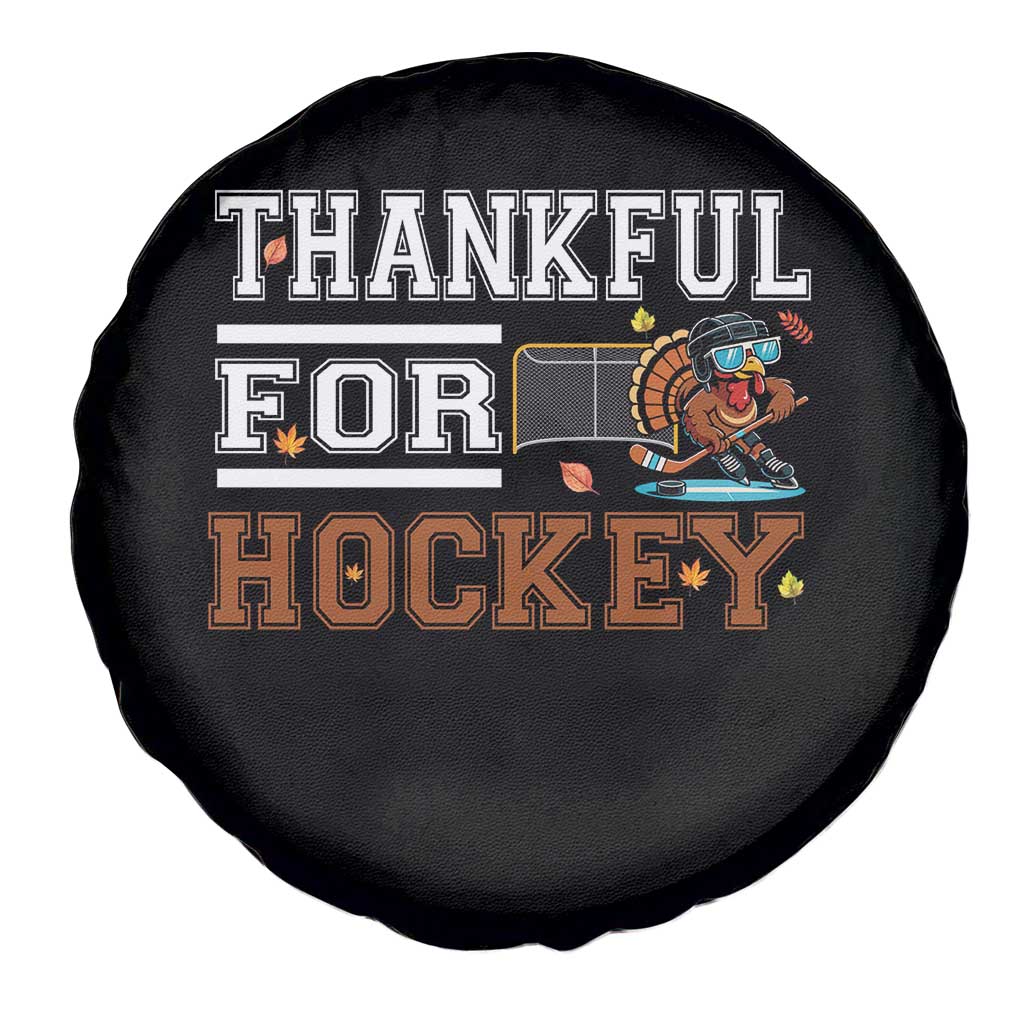 Thankful For Hockey Spare Tire Cover Funny Thanksgiving Ice Hockey Gift - Wonder Print Shop