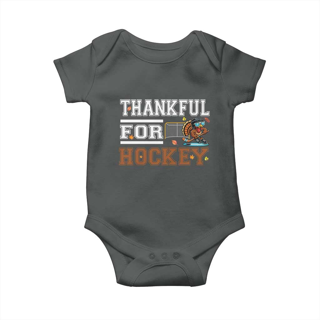 Thankful For Hockey Baby Onesie Funny Thanksgiving Ice Hockey Gift - Wonder Print Shop