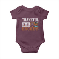 Thankful For Hockey Baby Onesie Funny Thanksgiving Ice Hockey Gift - Wonder Print Shop