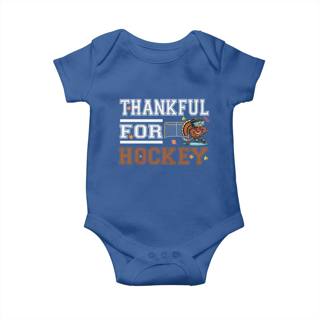 Thankful For Hockey Baby Onesie Funny Thanksgiving Ice Hockey Gift - Wonder Print Shop