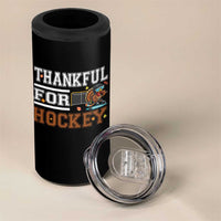 Thankful For Hockey 4 in 1 Can Cooler Tumbler Funny Thanksgiving Ice Hockey Gift - Wonder Print Shop