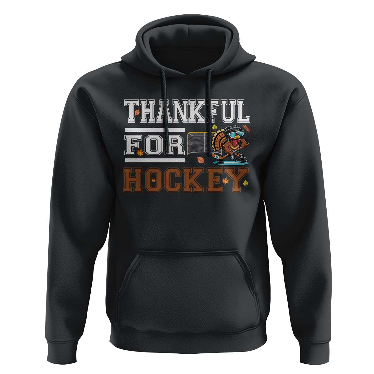 Thankful For Hockey Hoodie Funny Thanksgiving Ice Hockey Gift - Wonder Print Shop
