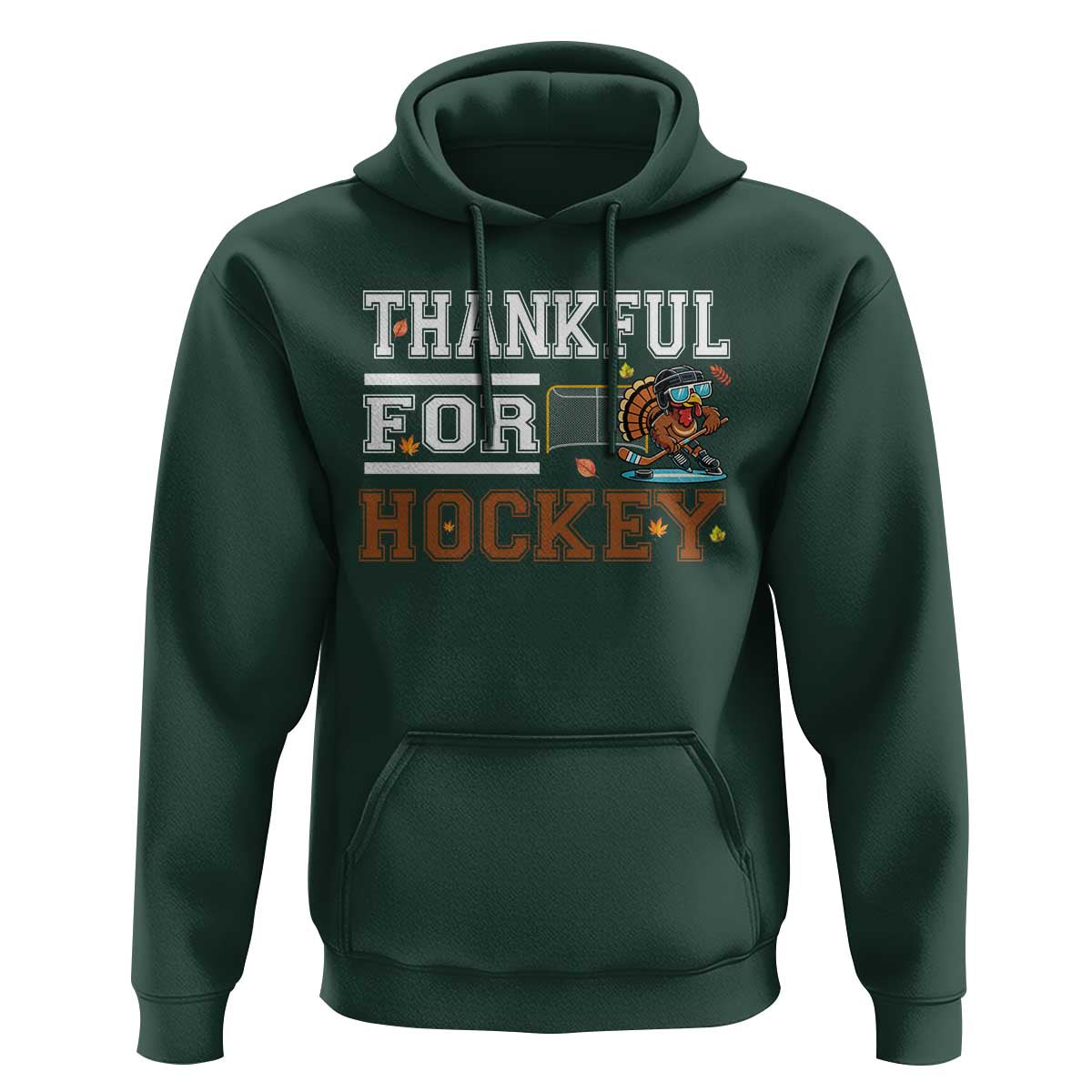 Thankful For Hockey Hoodie Funny Thanksgiving Ice Hockey Gift - Wonder Print Shop