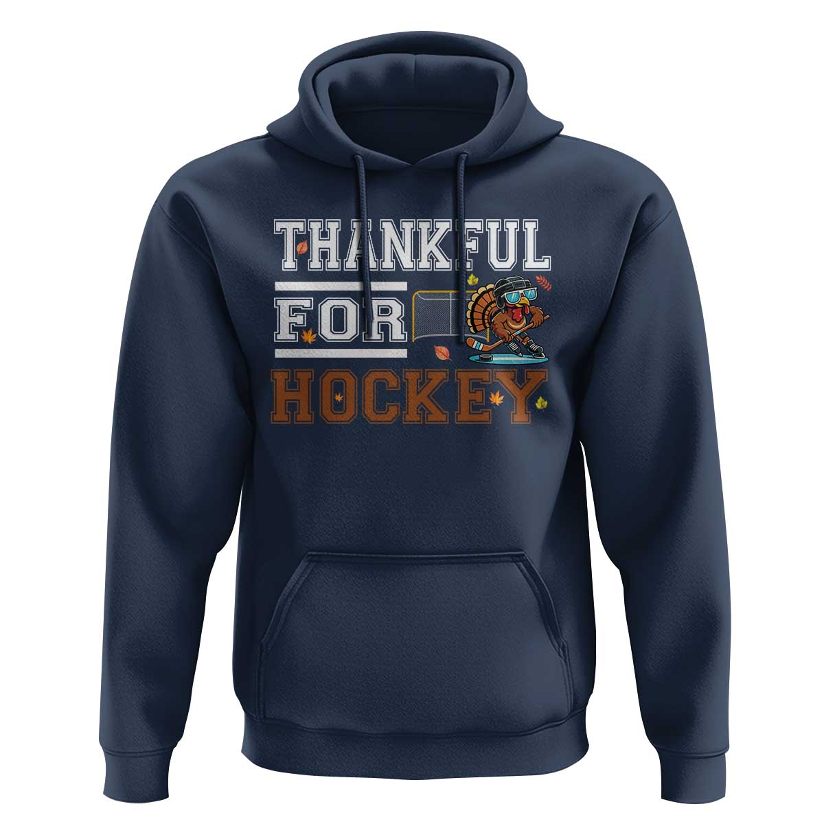 Thankful For Hockey Hoodie Funny Thanksgiving Ice Hockey Gift - Wonder Print Shop