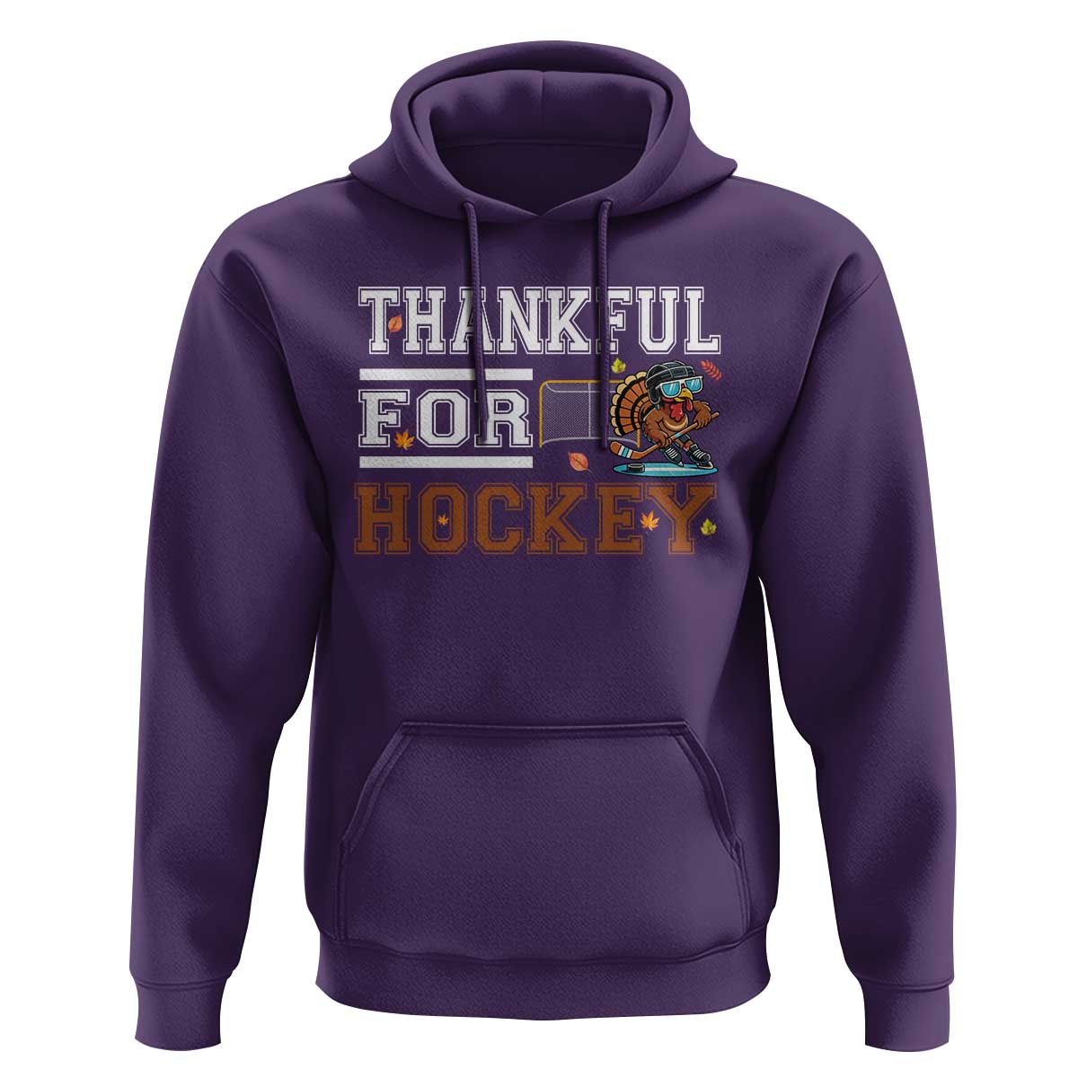 Thankful For Hockey Hoodie Funny Thanksgiving Ice Hockey Gift - Wonder Print Shop