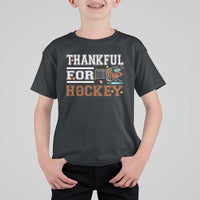 Thankful For Hockey T Shirt For Kid Funny Thanksgiving Ice Hockey Gift - Wonder Print Shop