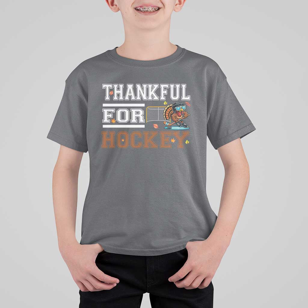 Thankful For Hockey T Shirt For Kid Funny Thanksgiving Ice Hockey Gift - Wonder Print Shop