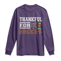 Thankful For Hockey Long Sleeve Shirt Funny Thanksgiving Ice Hockey Gift - Wonder Print Shop