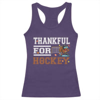 Thankful For Hockey Racerback Tank Top Funny Thanksgiving Ice Hockey Gift - Wonder Print Shop