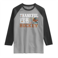 Thankful For Hockey Raglan Shirt Funny Thanksgiving Ice Hockey Gift - Wonder Print Shop