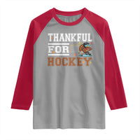 Thankful For Hockey Raglan Shirt Funny Thanksgiving Ice Hockey Gift - Wonder Print Shop