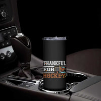 Thankful For Hockey Skinny Tumbler Funny Thanksgiving Ice Hockey Gift - Wonder Print Shop