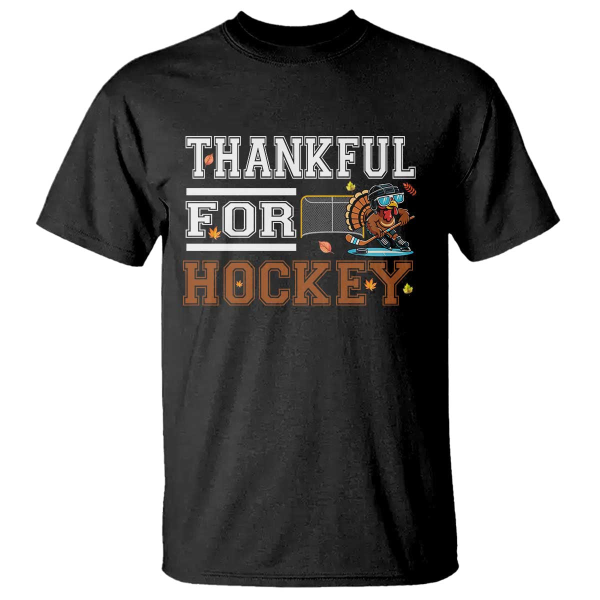 Thankful For Hockey T Shirt Funny Thanksgiving Ice Hockey Gift - Wonder Print Shop