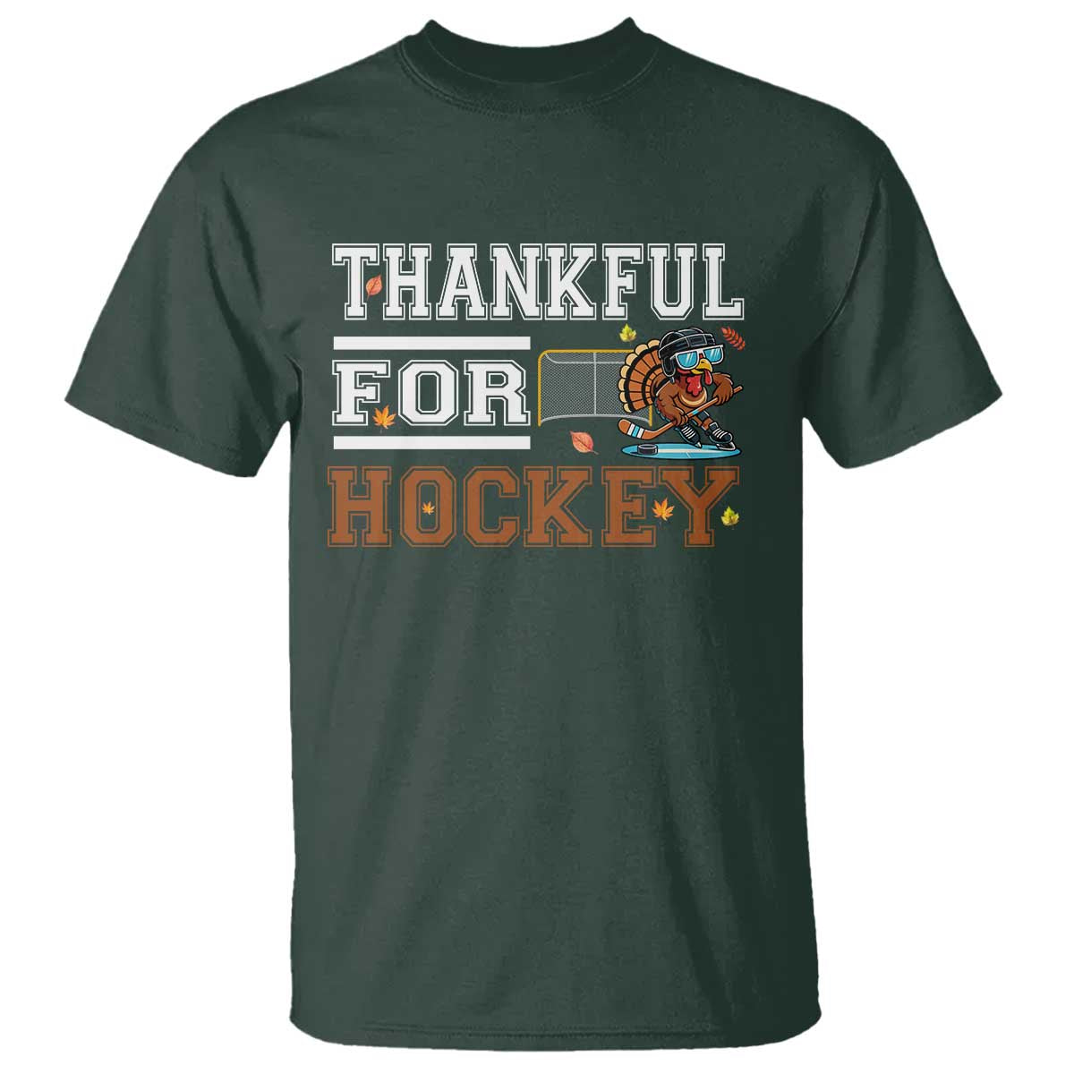 Thankful For Hockey T Shirt Funny Thanksgiving Ice Hockey Gift - Wonder Print Shop