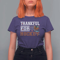 Thankful For Hockey T Shirt For Women Funny Thanksgiving Ice Hockey Gift - Wonder Print Shop