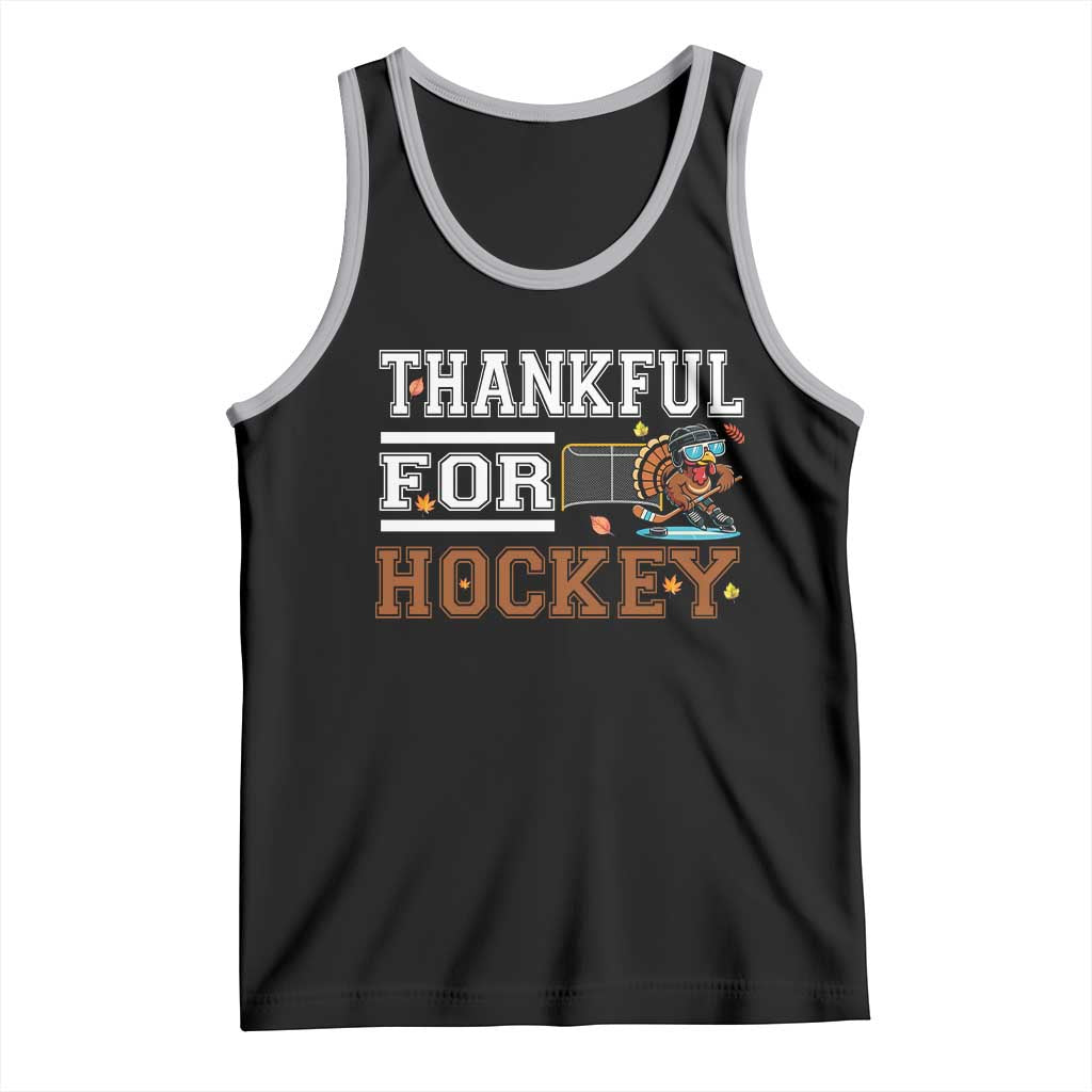Thankful For Hockey Tank Top Funny Thanksgiving Ice Hockey Gift - Wonder Print Shop