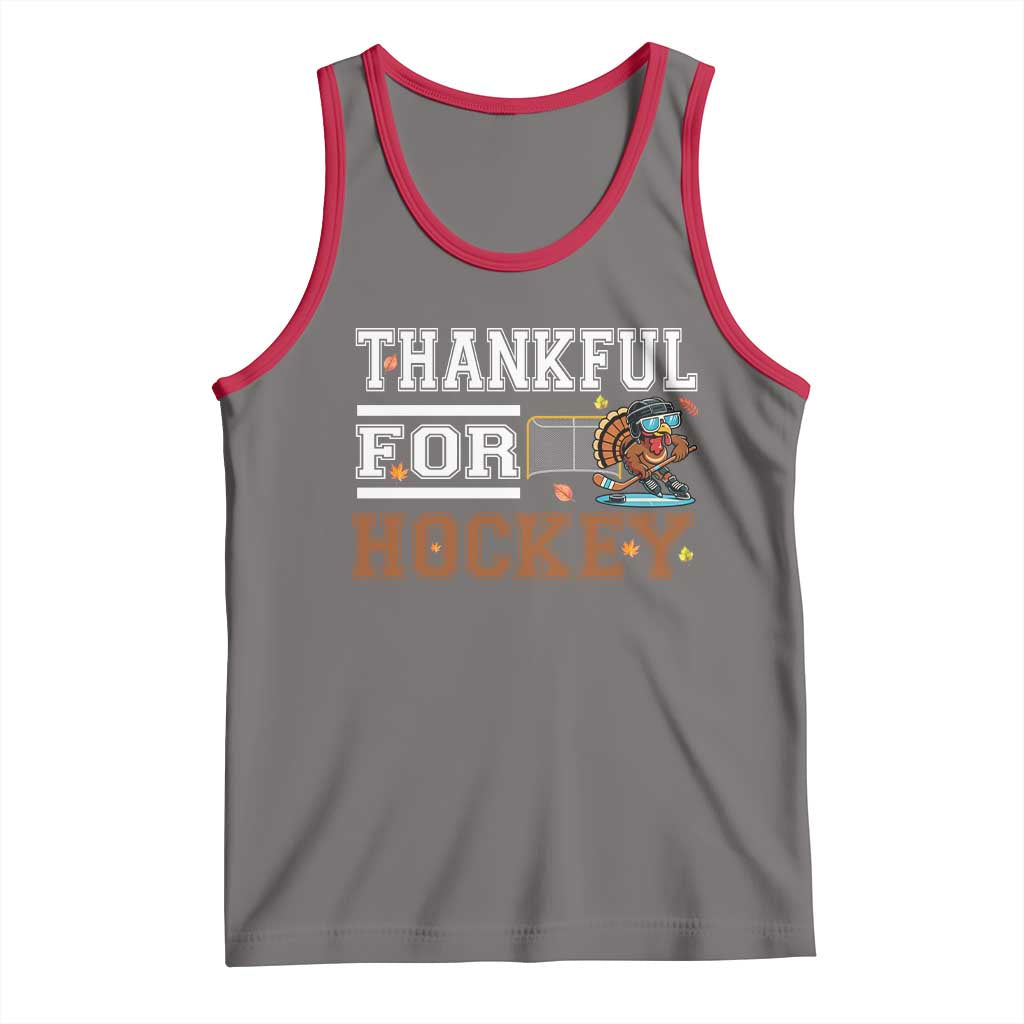 Thankful For Hockey Tank Top Funny Thanksgiving Ice Hockey Gift - Wonder Print Shop