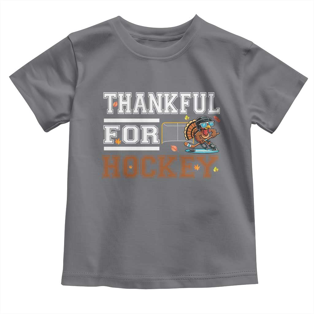 Thankful For Hockey Toddler T Shirt Funny Thanksgiving Ice Hockey Gift - Wonder Print Shop
