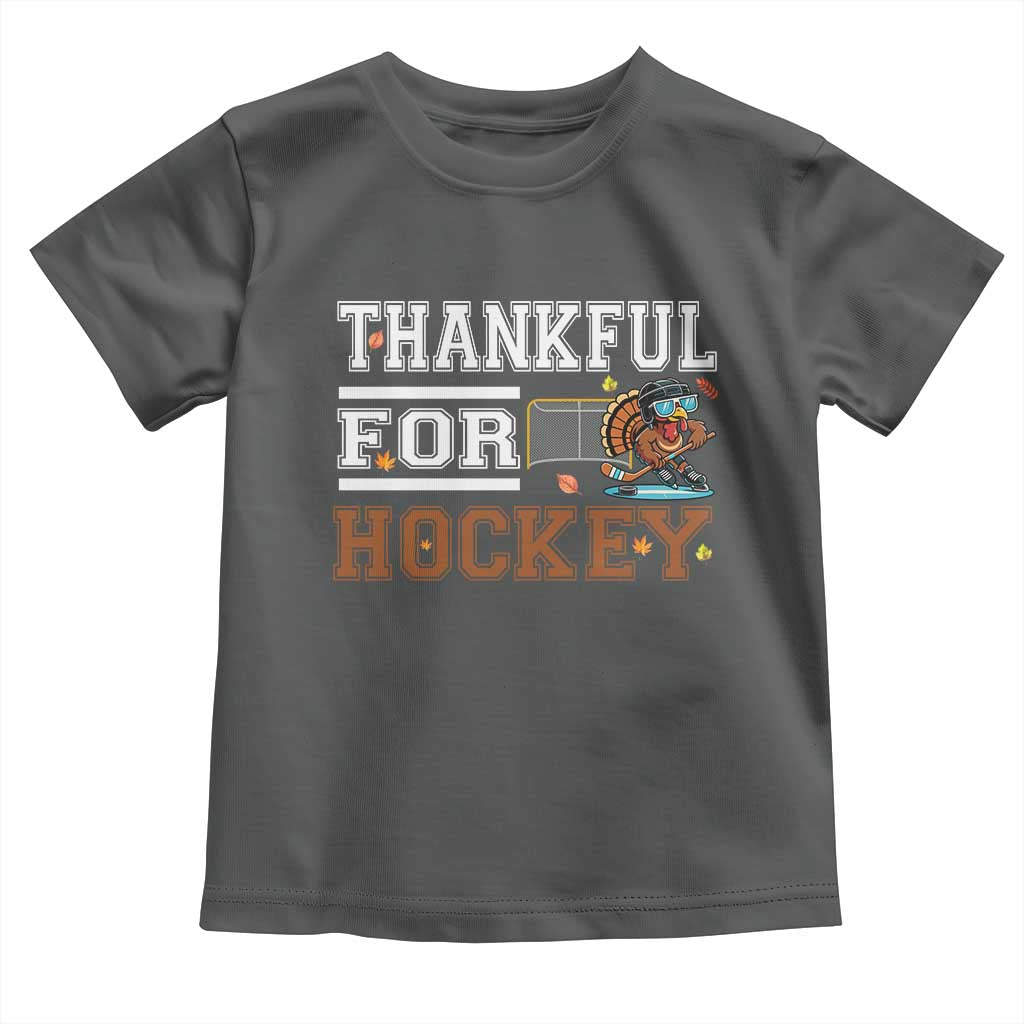 Thankful For Hockey Toddler T Shirt Funny Thanksgiving Ice Hockey Gift - Wonder Print Shop