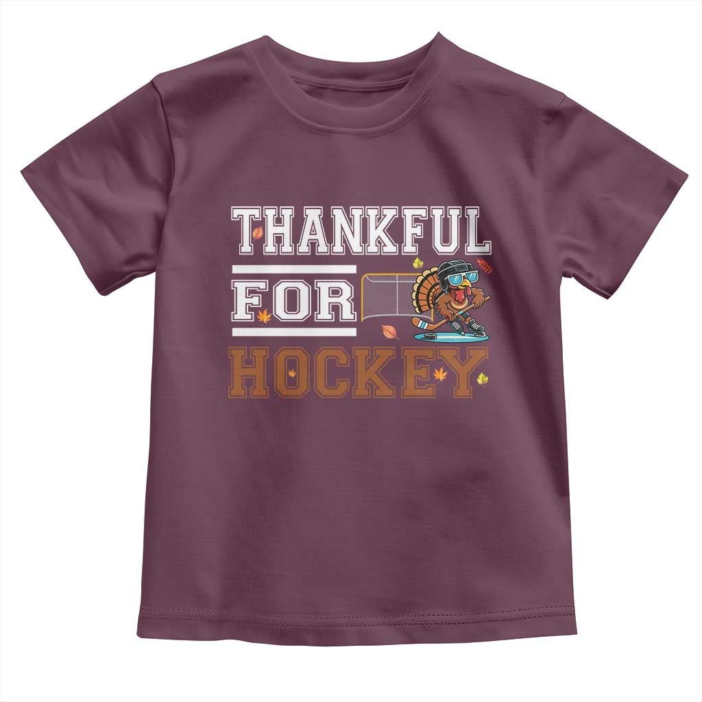 Thankful For Hockey Toddler T Shirt Funny Thanksgiving Ice Hockey Gift - Wonder Print Shop