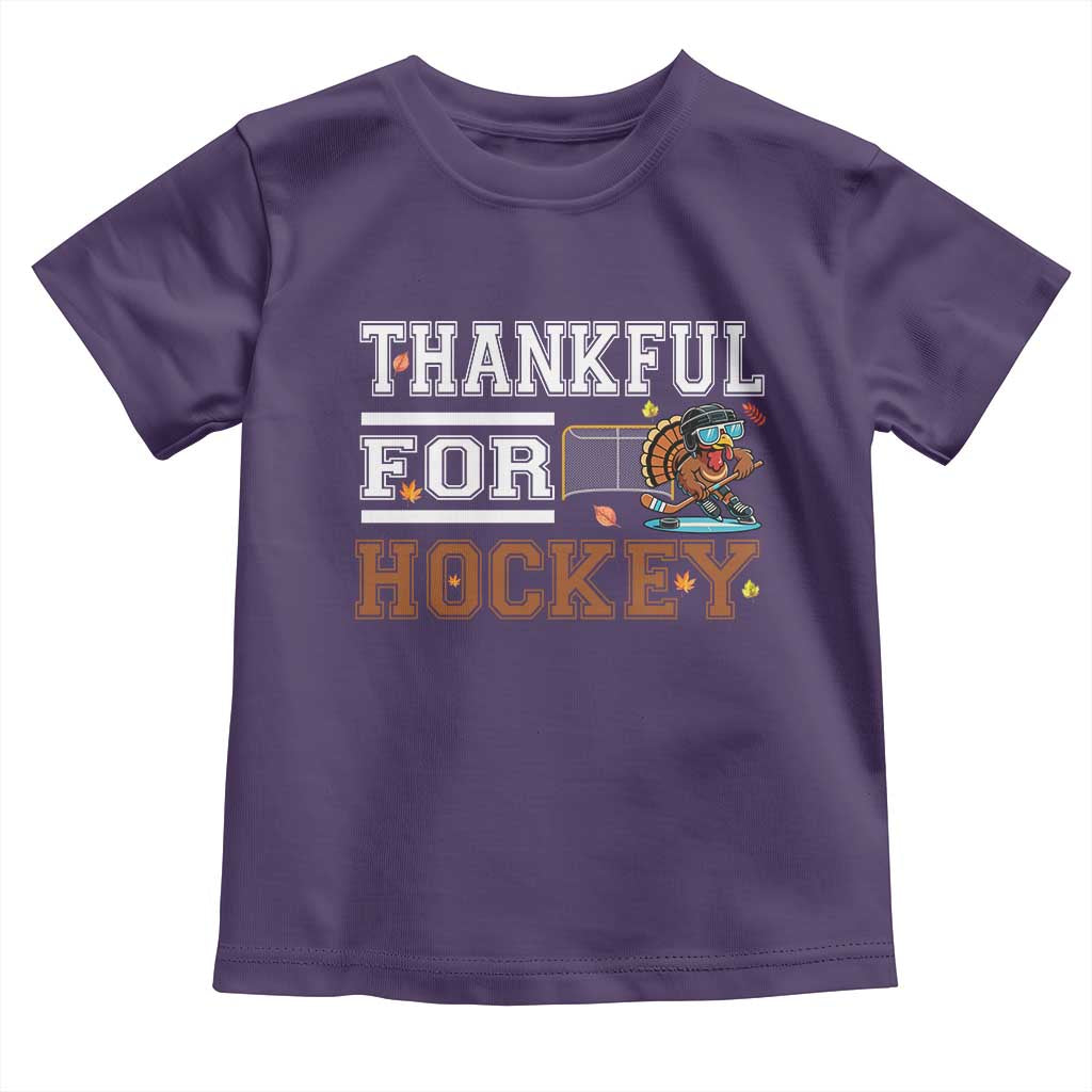 Thankful For Hockey Toddler T Shirt Funny Thanksgiving Ice Hockey Gift - Wonder Print Shop